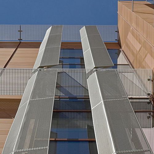 Brise-soleil en aluminium - PRESS-LOCKED - JK TECHNIC - en maille métallique / en inox / pour façade
