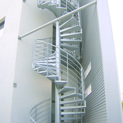 Escalier en colimaçon - LINEA - JK TECHNIC - à marches en tôle perforée / structure en acier / résidentiel