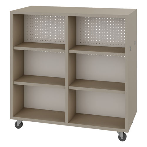 Meuble de stockage mobile - DOUBLE FACE LINEAR  - artcobell - à roulettes / pour école / pour le secteur de l'éducation