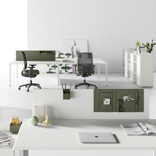 Bureau pour open space - COLOR - UFFICIO DESIGN ITALIA - sur pied / pour 4 personnes / contemporain
