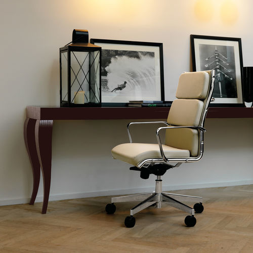 Fauteuil de direction contemporain - VISUAL COMFORT - UFFICIO DESIGN ITALIA - avec dossier haut / noir / marron