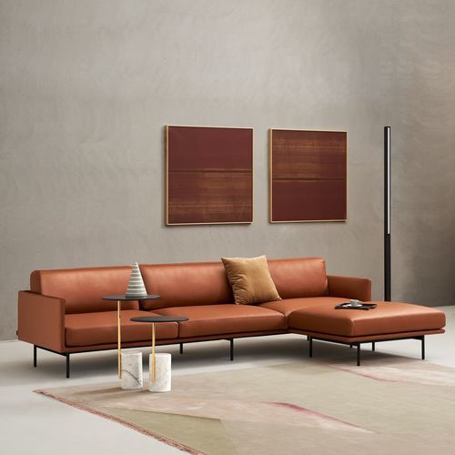 Canapé modulable - COMODO - UFFICIO DESIGN ITALIA - contemporain / en cuir / avec accoudoirs