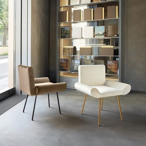 Chaise contemporaine - VANITY - UFFICIO DESIGN ITALIA - d'intérieur / en tissu / en cuir