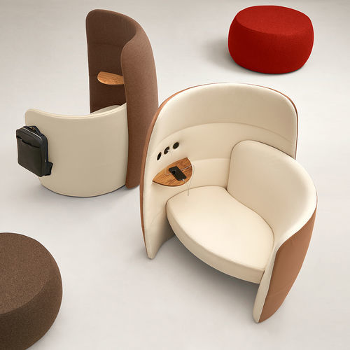 Fauteuil contemporain - PHONE - UFFICIO DESIGN ITALIA - en tissu / en métal / à tablette