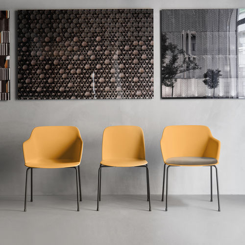 Chaise visiteur contemporaine - LOOK BIO - UFFICIO DESIGN ITALIA - d'intérieur / en tissu / avec piètement en métal