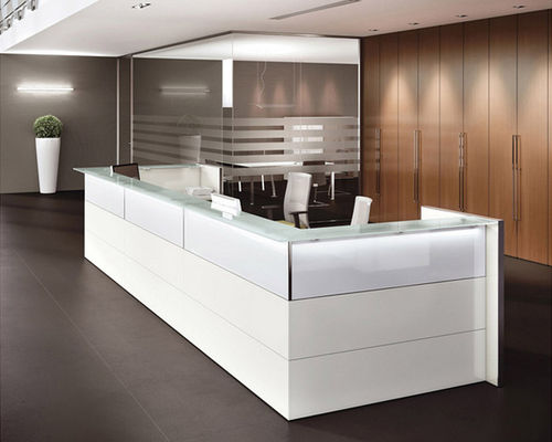 Banque d'accueil d'angle - KUBIK - UFFICIO DESIGN ITALIA - modulable / stratifiée