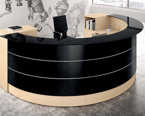 Banque d'accueil en arc de cercle - ARKO - UFFICIO DESIGN ITALIA - d'angle / modulable / stratifiée