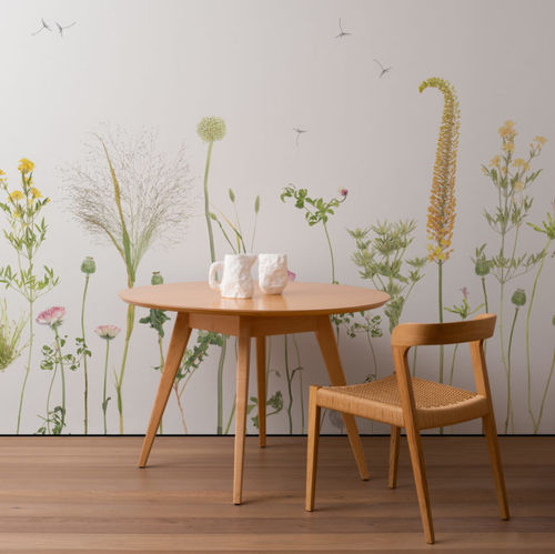 Papier peint contemporain - WILDFLOWER - CALICO WALLPAPER - à fleurs / fait main / ignifuge