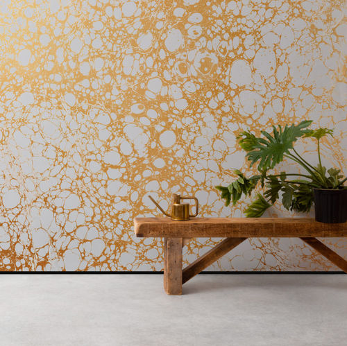 Papier peint contemporain - BONE - CALICO WALLPAPER - motif abstrait / à effet dimensionnel / fait main