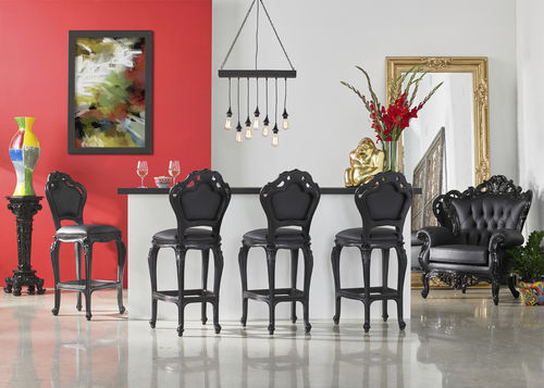 Chaise de bar design nouveau baroque - 762   - POL ART - d'intérieur / en plastique / en cuir