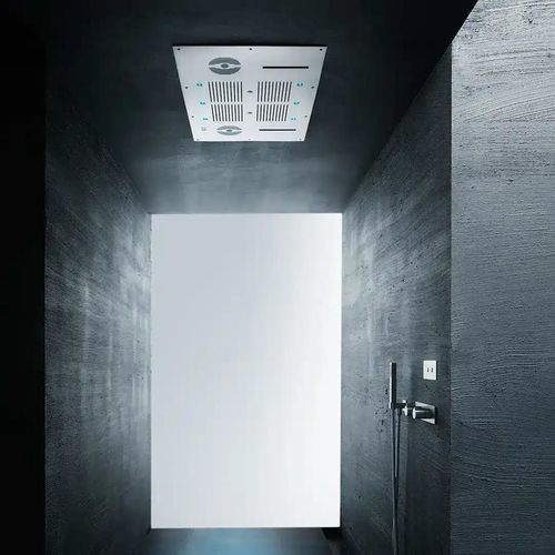 Pommeau de douche encastrable au plafond - SF108 B - AQUAelite® - rectangulaire / pluie / avec chromothérapie