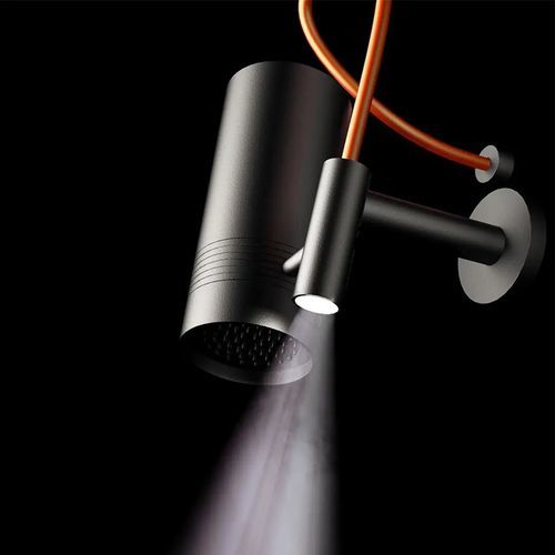 Pommeau de douche mural - SF145 B - AQUAelite® - cylindrique / avec chromothérapie / avec éclairage intégré