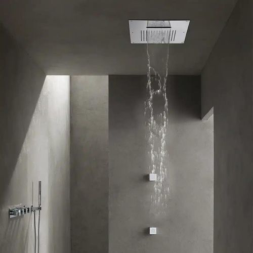 Pommeau de douche encastrable au plafond - SF022 A - AQUAelite® - rectangulaire / pluie / cascade