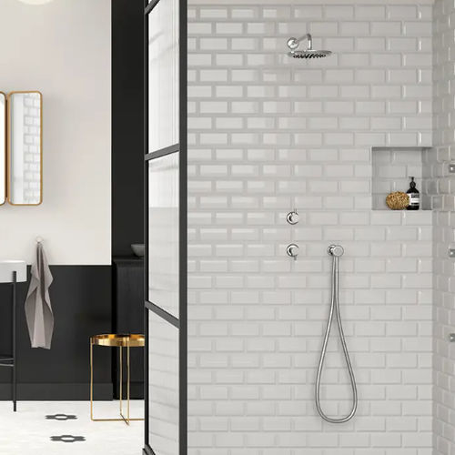 Mitigeur pour douche - RU203 C - AQUAELITE - mural / en laiton brossé / trois voies