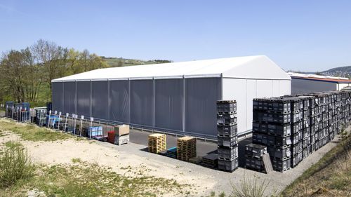 Bâtiment temporaire - 136 - HALTEC - en acier / ossature métallique / pour stockage