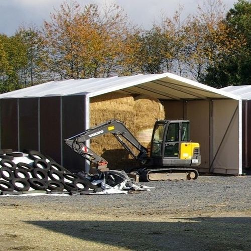 Barnum rectangulaire - 042 - HALTEC - en PVC / en acier / marron
