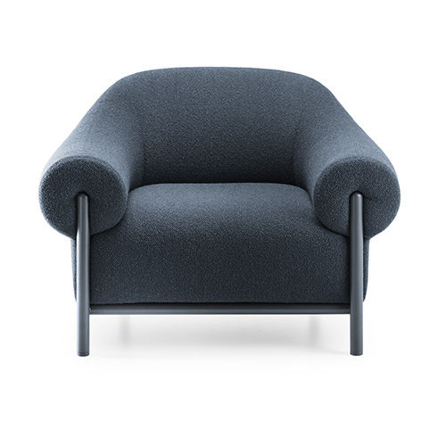 Fauteuil contemporain - FENDER - True Design srl - en tissu / en bois / gris