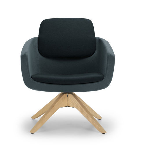 Fauteuil contemporain - ARCA - True Design srl - en tissu / en bois / gris