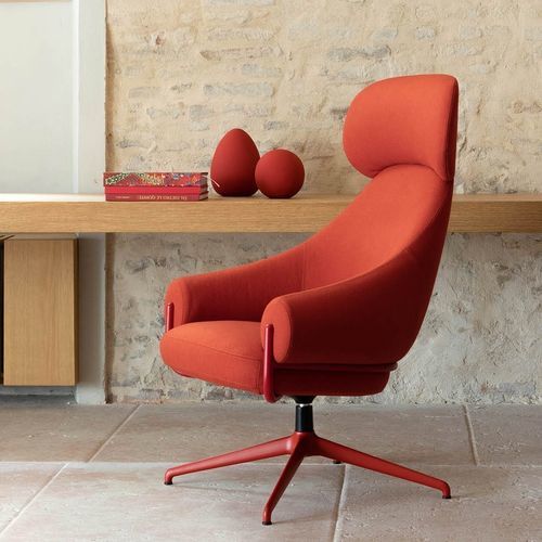Fauteuil contemporain - FENDER - True Design srl - en mousse de polyuréthane / en aluminium / avec dossier haut