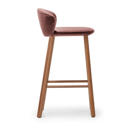 Tabouret contemporain - NOT - True Design srl - en tissu / avec piètement en bois / avec repose-pieds