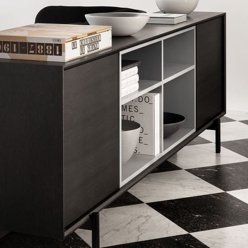Buffet contemporain - BLADE  - True Design srl - en bois / en acier / avec étagère