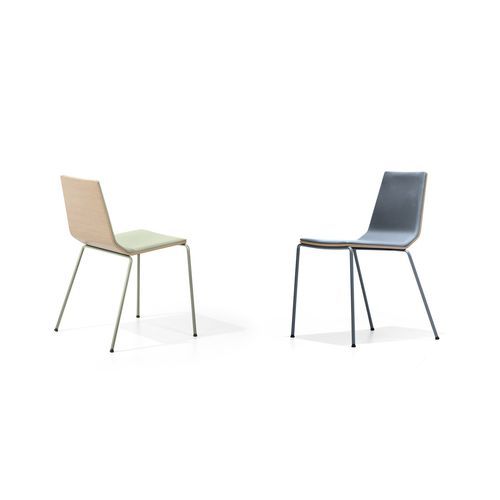 Chaise visiteur contemporaine - MARINA - True Design srl - d'intérieur / en acier / en bois