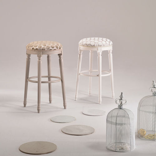 Tabouret de bar classique - LUIGI XVI - Veneta Sedie - avec piètement en bois / tapissé / blanc