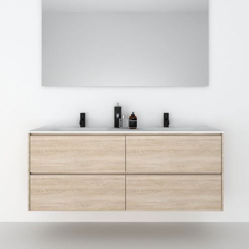 Meuble vasque double - 160 INT M 4C - CODIS - suspendu / en bois / contemporain