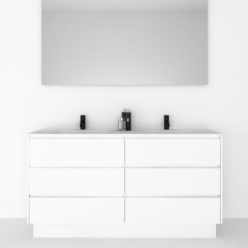 Meuble vasque double - 160 SUELO L 6C - CODIS - à poser / en bois / contemporain