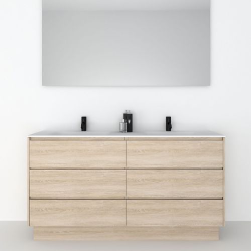 Meuble vasque double - 160 SUELO M 6C - CODIS - à poser / en bois / contemporain