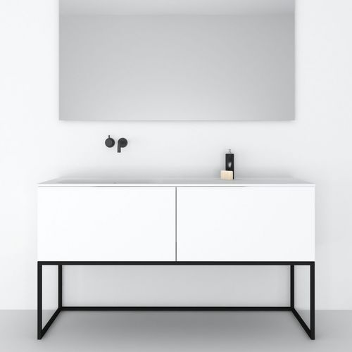 Meuble vasque double - 160 INT 2C - CODIS - à poser / en métal / contemporain