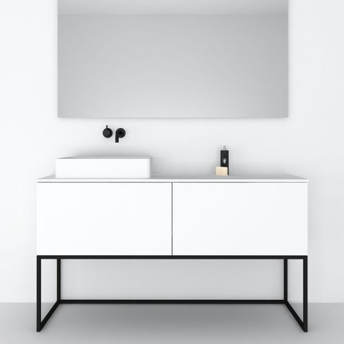 Meuble vasque double - 160 SOBRE 2C - CODIS - à poser / en métal / contemporain