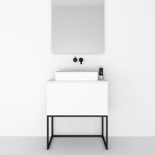 Meuble vasque à poser - 80 INT 1C - CODIS - en métal / contemporain / avec tiroirs