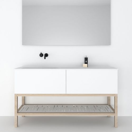 Meuble vasque double - 160 INT L 2C - CODIS - à poser / en bambou / contemporain