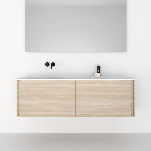 Meuble vasque double - 160 SUSP INT M 4C - CODIS - suspendu / en bois / contemporain