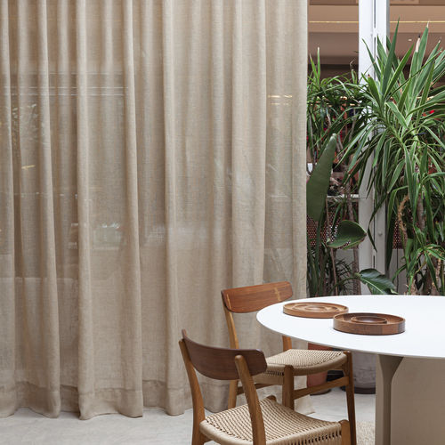 Tissu pour rideaux - GREDOS - Equipo DRT - uni / en polyester / en lin