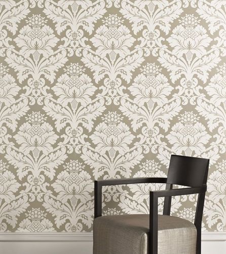 Papier peint classique - Non-troppo New - Equipo DRT - à motif floral / aspect tissu / gris
