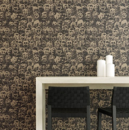 Papier peint contemporain - LES AMIS - Equipo DRT - en fibre de cellulose / à motif / lavable
