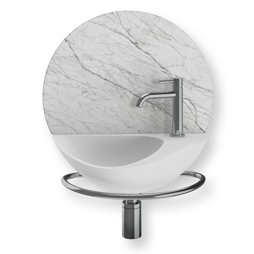 Lave-mains suspendu - BULLI - DECOTEC - en Solid Surface / avec porte-serviettes intégré