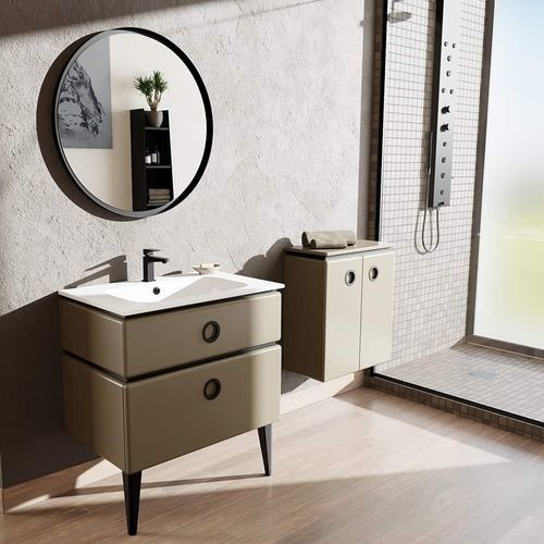 Meuble vasque double - JOLIE MÔME - DECOTEC - suspendu / en bois / en céramique