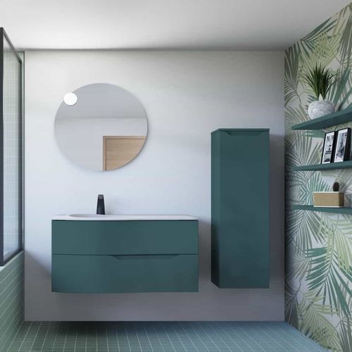 Meuble vasque suspendu - ELOGE - DECOTEC - en Solid Surface / contemporain / sans porte