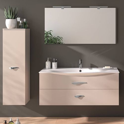 Meuble vasque suspendu - FLORE - DECOTEC - en chêne / en Solid Surface / contemporain