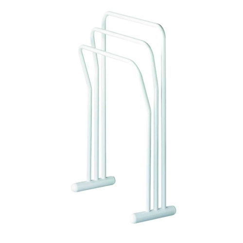 Porte-serviettes à barres - LONGCHAMP - DECOTEC - sur pied / en acier inoxydable / blanc
