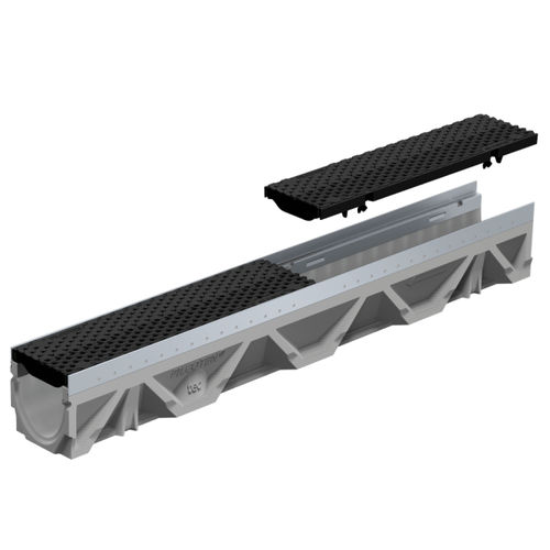 Caniveau à grille - FILCOTEN® Tec 100 - NDS - avec pente / en béton fibré / grille en métal