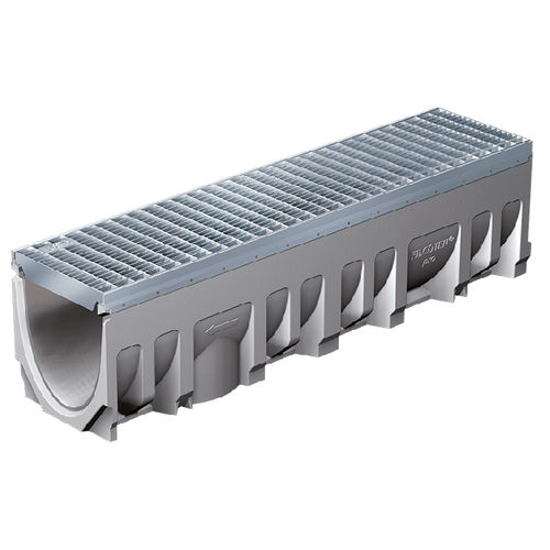 Caniveau à grille - FILCOTEN® Pro 200 - NDS - avec pente / en béton fibré / grille en acier galvanisé