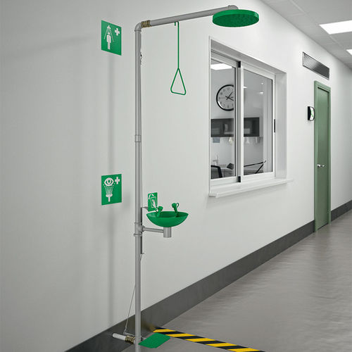 Set de douche apparent - 9203 - DELABIE - contemporain / professionnel / avec pommeau sur colonne fixe