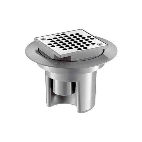 Siphon de sol en inox - 68 series - DELABIE - pour douche / avec grille / horizontal