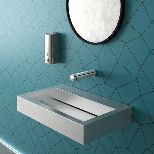 Vasque suspendue - AQUEDUTO  - DELABIE - en inox / rectangulaire / sans trou