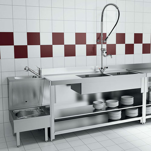 Mélangeur à poser - 5 series - DELABIE - en laiton chromé / de cuisine / 1 trou