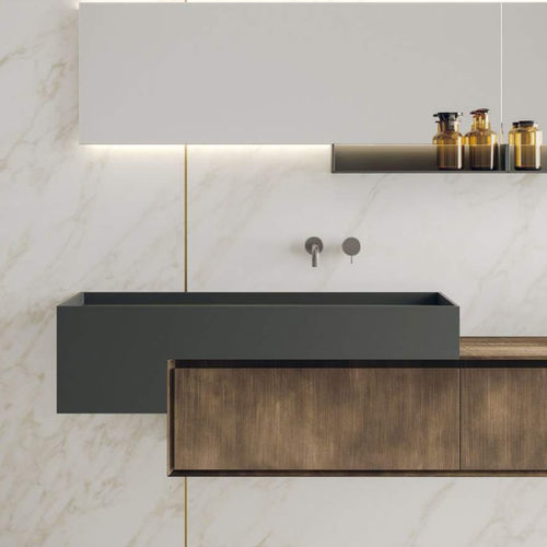 Meuble vasque suspendu - L+01 - novello - en composite / contemporain / avec porte